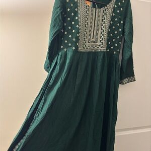 Green Embroidered salwar kameez